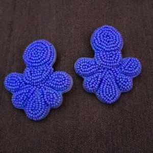 J Crew Beaded Shield Earrings